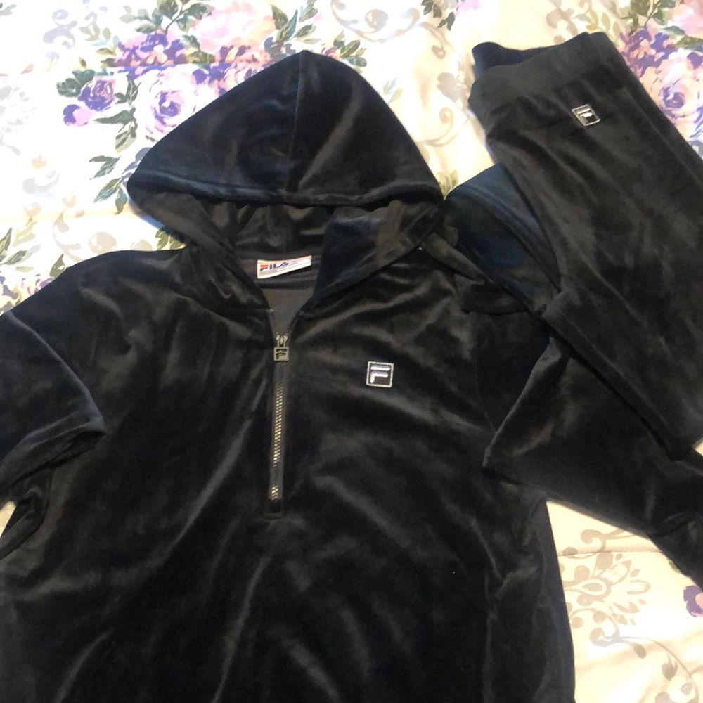 Fila velour Quarter zip with leggings fit